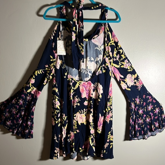 Free People NEW Womens Dress Size Small Floral Midnight Combo Tunic - Picture 7 of 8